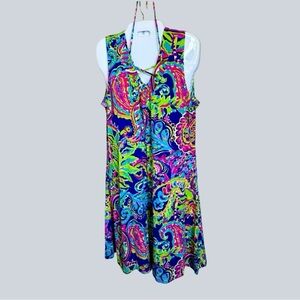 Philosophy Vibrant Dress Size Large Sleeveless Travel Knit Tie Up V-neck